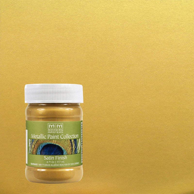 Modern Masters 6 oz Modern Masters ME701 Rich Gold Metallic Paint Collection, Satin Water-Based Decorative Metallic Paint - Image 2
